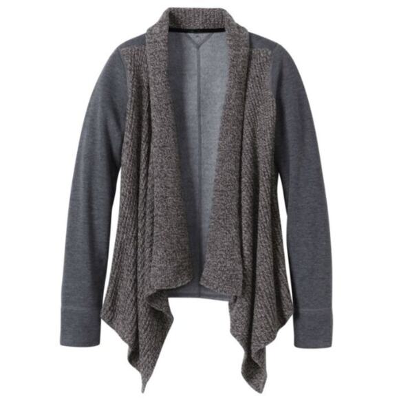 Prana Gray Open Front Cardigan Sweater - Picture 2 of 7